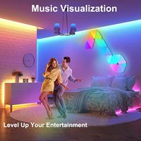 Panneaux lumineux triangulaires intelligents RGBIC à contrôle segmenté, éclairage mural d'ambiance, forme personnalisable, contrôle vocal via application, rétroéclairage TV, gaming