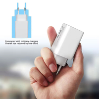 Pengisi Daya Dinding USB 2A PD 3.0 QC3.0 Tipe-C Pengisi Daya Cepat dengan Sertifikasi CE Pin EU untuk Penggunaan Laptop, Earphone & Kamera 12W