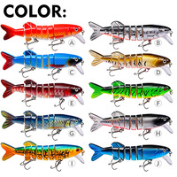 Yeni Toptan 11.5cm 17g ABS 10 Renk 7 Bölümlü Swimbait Minnow 6'lı Set #   Yırtıcı Balıklar için Kancalı Swimbait Batar Tip Sert Yem