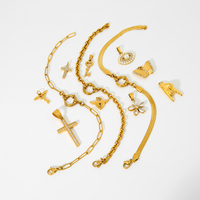 Pendentif Clé Cœur Creux en Acier Inoxydable Plaqué Or 18K, Accessoires DIY en Gros