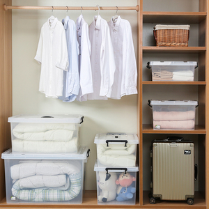 120L Big <span class=keywords><strong>Pp</strong></span> Nhựa Trong Suốt Lưu Trữ <span class=keywords><strong>Organizer</strong></span> Hộp Với Xử Lý - Product Image 4