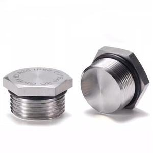 Tappo filettato in acciaio inossidabile 304 316 con superficie liscia, <span class=keywords><strong>vite</strong></span> esagonale esterna, copertura impermeabile IP68 antipolvere con guarnizione in gomma per uso industriale - Product Image 2
