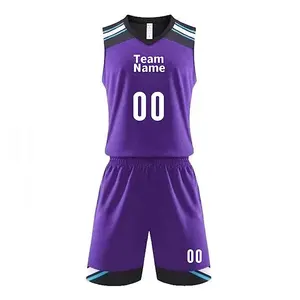 Custom korea basketball uniform new design white black basketball violet jerseys