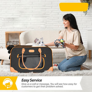 पहियों के साथ थोक पालतू ट्रॉली बड़ी बिल्ली वाहक, फोल्डेबल रोलिंग कैट कैरियर, छोटे कुत्तों के लिए पहियों के साथ पालतू कैरियर - Product Image 6