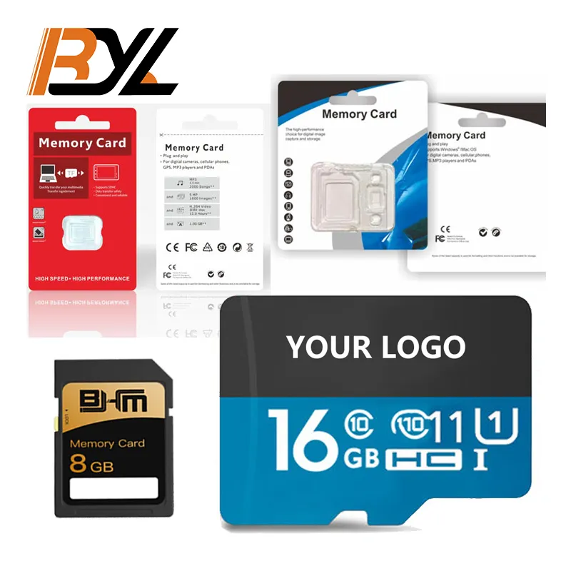 원래 사용자 정의 로고 Oem 클래스 10 마이크로 32gb 64gb 128gb 256gb 플라스틱 SD 카드 휴대 전화 용 고용량 미니 메모리 Tf 카드