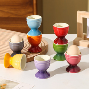 Gobelets à œufs en céramique colorés, doux et résistants, compatibles <span class=keywords><strong>micro</strong></span>-<span class=keywords><strong>ondes</strong></span> et lave-vaisselle, pour œufs à la coque - Product Image 1