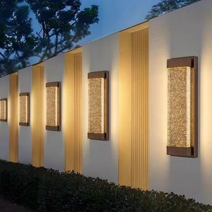 Lampe murale extérieure en cristal LED de style minimaliste pour l'installation sur mur extérieur, couloir, jardin, lampe murale extérieure IP65 - Product Image 4