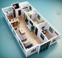 Maison pliable en conteneur de 20 pieds, maison modulaire pour les constructeurs, logement temporaire, structure en acier galvanisé, système d'assemblage rapide