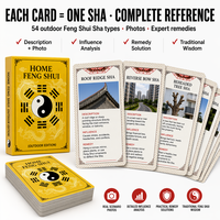 Cartes éducatives personnalisées Feng Shui pour l'extérieur, édition OEM/ODM, 54 types de Sha, jeu de référence Yin-Yang Bagua Dragon, boîte en papier