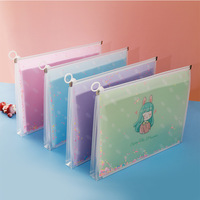 Carpeta de Archivos 3D Creativa con Purpurina y Efecto Arena Movediza, A4, Papelería Colorida, Bolsa Impermeable con Cierre Zip-lock de PP, para Escuela Primaria