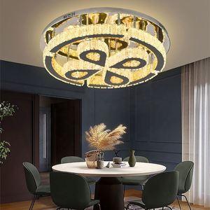 Accesorio de iluminación de techo Led de cristal Lámpara colgante de acero inoxidable Luz de techo moderna - Product Image 6