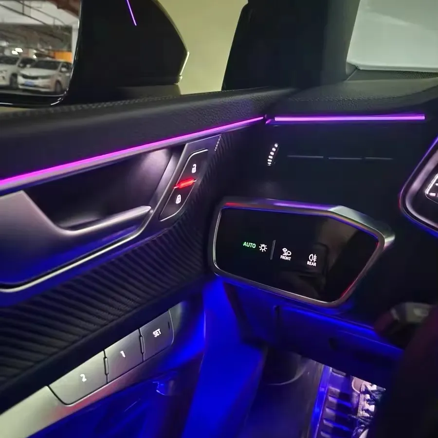 19-23 Audi A6 A7 C8 için iç evrensel atmosfer araba iç için ışık şerit led ışıkları