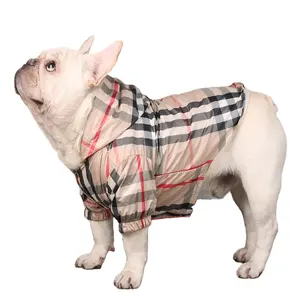 Luxe à la mode imperméable concepteurs pas cher grand bouledogue français chien vêtements vêtements vêtements imperméable pour animaux de compagnie