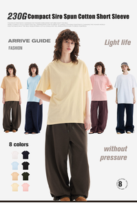 Camiseta Unisex de Algodón Compacto de 230G, Talla Grande, Color Sólido, Casual, Manga Corta, Ecológica, Personalizable con Logotipo ODM - Product Image 2