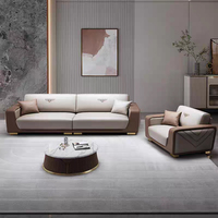 Ensemble de canapés en cuir pour salon moderne et luxueux, style italien, canapé élégant pour villa, meubles de maison
