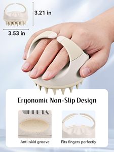 Scalp Massager Hair Growth With Soft Silicone Bristles to Remove Dandruff and Relieve Itching Shampoo Brush <b>Comb</b> - Product Image 2