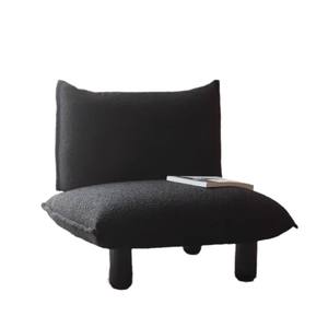 Sofá Negro Minimalista para Recepción de Salón, Apartamento Pequeño, Dos Plazas, Estilo Wabi Sabi - Product Image 5