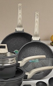 Ensemble <span class=keywords><strong>de</strong></span> 22 pièces <span class=keywords><strong>de</strong></span> batterie <span class=keywords><strong>de</strong></span> cuisine domestique sûre et avancée en granit sain, comprenant un cuiseur vapeur <span class=keywords><strong>de</strong></span> 18 cm, des marmites à soupe <span class=keywords><strong>de</strong></span> 20-28 cm et 6 ustensiles, avec protections <span class=keywords><strong>de</strong></span> casseroles - Product Image 5