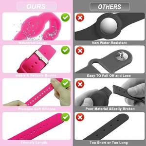 Correa de Silicona Impermeable <span class=keywords><strong>para</strong></span> Niños, con Soporte <span class=keywords><strong>para</strong></span> Airtag, con Hebilla <span class=keywords><strong>para</strong></span> Reloj - Product Image 3