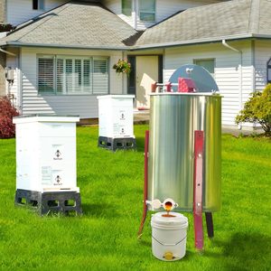 Witbee en Stock: Kit de Apicultura para Principiantes con Extractor Manual de Miel de Acero Inoxidable de 2 y 4 Cuadros Profundos/Medianos con Engranajes - Product Image 1