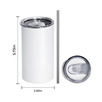 Gobelet droit en acier inoxydable de 12 oz avec logo personnalisé, blancs pour sublimation, mug à double paroi, gobelet à large ouverture avec couvercle