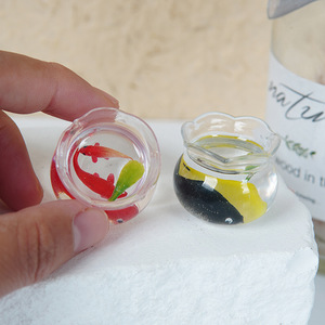 Miniature fish tank toy, miniature landscape <b>ornament</b>, simulated <b>small</b> fish tank pendant, lucky koi fish keychain, backpack - Product Image 2