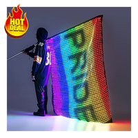 Écran LED Magique P25 P40 P15 en Tissu Pliable Personnalisable, Affichage Volant avec Drone pour Événements Extérieurs