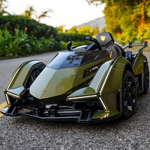 Voiture électrique pour enfants Green LLamborghini, 12V, alimentée par batterie, véhicule pour enfants, télécommande, jouet de course sportive de luxe - Product Image 1