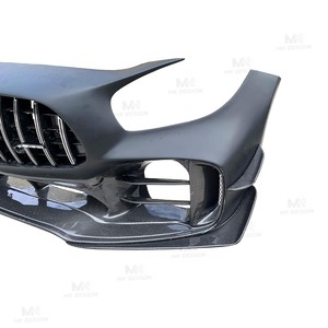 Kit de carrosserie de pare-chocs avant en Fiber de carbone et FRP de Style <span class=keywords><strong>Pro</strong></span> pour Mercedes Benz AMG GT GTC GTS <span class=keywords><strong>GTR</strong></span> calandre de couverture de phare antibrouillard de lèvre avant - Product Image 3