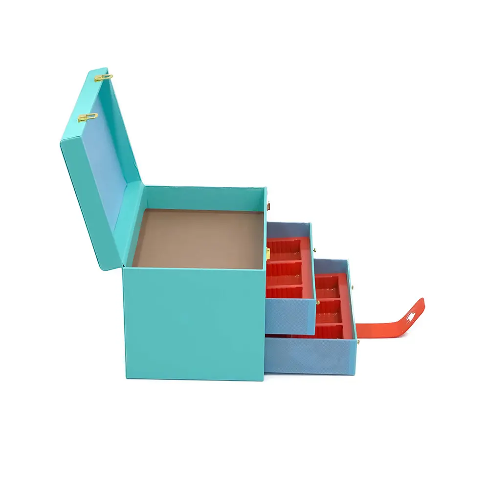 Nuovo design deluxe in cartone personalizzato con cassetto a due strati mooncake confezione regalo con maniglia di blocco