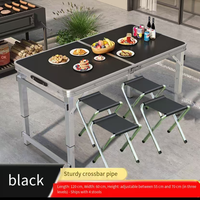 Table pliante en alliage d'aluminium sur mesure pour la vente en gros, mobilier d'extérieur au design minimaliste moderne, table portable simple pour stand de marché nocturne