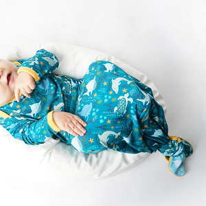 Organic Baby Knotted <strong>Gown</strong> Bamboo <strong>Gown</strong> and Hat <strong>Newborn</strong> Baby Gift Set Custom Baby Sleepsack Eco Friendly Jersey <strong>Newborn</strong> <strong>Gown</strong> - Product Image 3