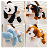 Peluche douce en forme de chien, dinosaure ou panda, coussin de bureau et d'appoint, cadeau d'anniversaire