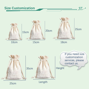 Sacs à chaussures en toile de coton mousseline blanche avec cordon de serrage, personnalisables avec logo, sacs anti-poussière et sacs à bijoux – Prix direct usine - Product Image 5