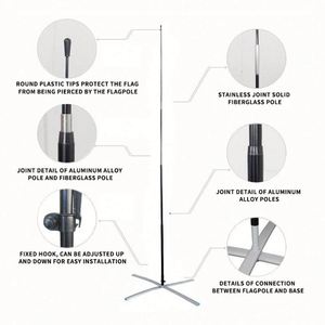 Banderas Publicitarias Voladoras Grandes de Poliéster Impermeable, Juego de Banderas de Playa con Impresión a Doble Cara, Banner de Tela con Diseño de Hot Dog - Product Image 4