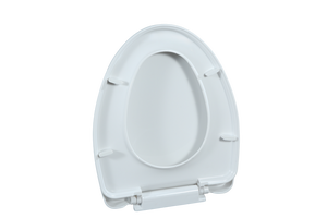 Siège de toilette rond blanc moderne avec charnières à fermeture douce et silencieuse et système de dégagement rapide pour un nettoyage facile, couvercle en plastique durable - Product Image 2