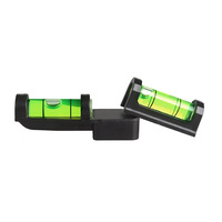 Niveau à bulle double axe en plastique noir personnalisé en usine pour l'alignement des lunettes de chasse