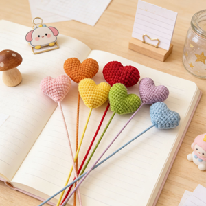 Ramo <span class=keywords><strong>de</strong></span> <span class=keywords><strong>Flores</strong></span> <span class=keywords><strong>de</strong></span> Corazón Tejido a Crochet, Tallos <span class=keywords><strong>de</strong></span> Corazón <span class=keywords><strong>de</strong></span> Amor Eterno para el Día <span class=keywords><strong>de</strong></span> San Valentín, Decoración del Hogar - Product Image 3