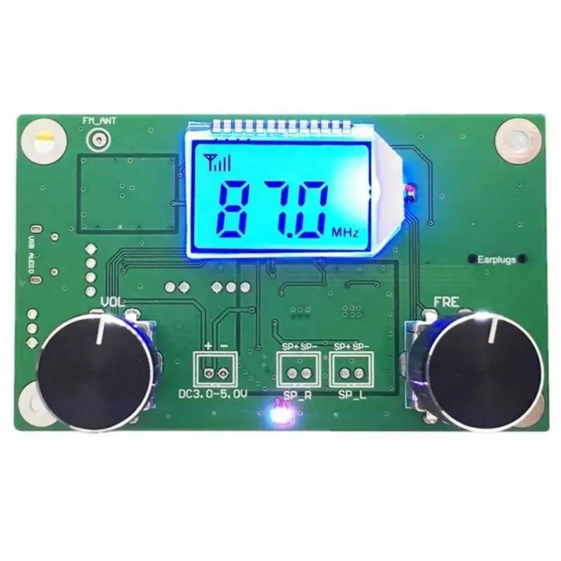 Modul penerima Radio FM Digital Stereo LCD, DSP & PLL 87-1. 108MHz + kontrol seri