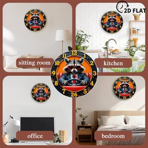 Horloge murale ronde en bois, mécanisme silencieux à quartz, horloge suspendue décorative classique pour la maison et le bureau, 25 cm - Product Image 3