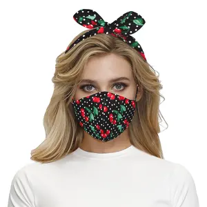 Faixa de cabelo personalizada grande arco design facemask com faixa de cabelo barroco feminino