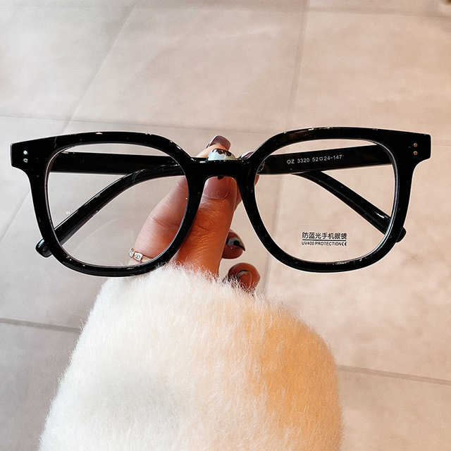 Black Square Thickened Eyeglass Frames Fashion Retro Unisex Anti Blue Light Blocking Glasses Custom Logo