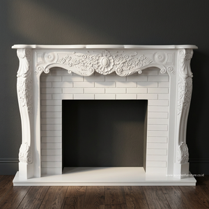 Muebles pintados de estilo europeo, chimenea, blanco - Product Image 2