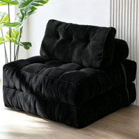 Pouf de sol cubique en velours côtelé et laine, pliable et lavable, meuble individuel pour chambre, balcon, petit salon et détente à domicile