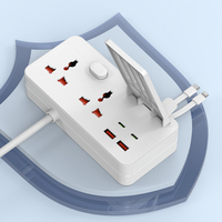Multiprise avec support pour téléphone, rallonge électrique universelle avec prises USB