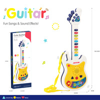 Penjualan Panas Alat Musik Induksi Anak-Anak Mainan Gitar Elektrik Model Plastik Elektronik Baterai