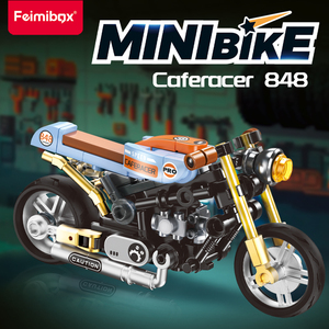 FEELO 97 Piezas, Bloques de Construcción de Motocicleta Estilo Café Racer Vintage, Modelo Retro Roadster, Vitrina, Cultura Clásica del Motociclismo, Juguete Electrónico - Product Image 3