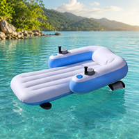 Bouée gonflable motorisée pour piscine, avec commande à double joystick, porte-gobelets, en PVC, pour usage intérieur/extérieur