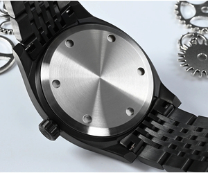 Reloj Mecánico para Hombre <span class=keywords><strong>San</strong></span> <span class=keywords><strong>Martin</strong></span> SN0026-G-AH, Diseño Original, Plateado Negro, Estilo Deportivo Vintage, Simple, Clásico y de Lujo - Product Image 5