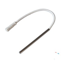 Capteur de température PT100 de haute qualité avec sonde en acier inoxydable câble en silicone haute température rouge